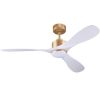 52' Smart Ceiling Fans with Lights Remote,Quiet DC Motor,White Gold Outdoor Indoor Ceiling Fan,High CFM 6-Speed,Controlled by WIFI Alexa,APP,Dimmalbe