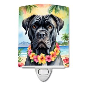 NEW Cane Corso Luau Ceramic Night Light Compact, UL-Certified, Ideal for Bedroom, Bathroom, Nursery, Hallway, Kitchen, 6x4x3, Multicolor
