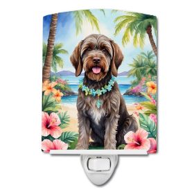 NEW Wirehaired Pointing Griffon Luau Ceramic Night Light Compact, UL-Certified, Ideal for Bedroom, Bathroom, Nursery, Hallway, Kitchen, 6x4x3