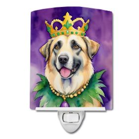 NEW Anatolian Shepherd Dog King of Mardi Gras Ceramic Night Light Compact, UL-Certified, Ideal for Bedroom, Bathroom, Nursery, Hallway, Kitchen, 6x4x3