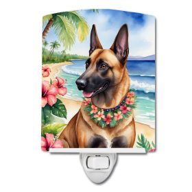 NEW Belgian Malinois Luau Ceramic Night Light Compact, UL-Certified, Ideal for Bedroom, Bathroom, Nursery, Hallway, Kitchen, 6x4x3, Multicolor