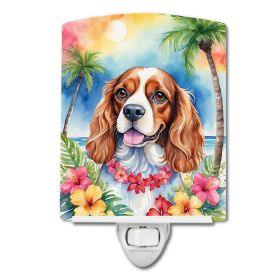 NEW Cavalier Spaniel Luau Ceramic Night Light Compact, UL-Certified, Ideal for Bedroom, Bathroom, Nursery, Hallway, Kitchen, 6x4x3, Multicolor