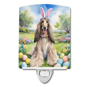 NEW Afghan Hound Easter Egg Hunt Ceramic Night Light Compact, UL-Certified, Ideal for Bedroom, Bathroom, Nursery, Hallway, Kitchen, 6x4x3, Multicolor