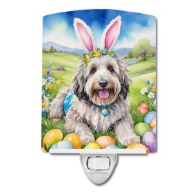 NEW Bergamasco Sheepdog Easter Egg Hunt Ceramic Night Light Compact, UL-Certified, Ideal for Bedroom, Bathroom, Nursery, Hallway, Kitchen, 6x4x3