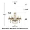 6 Lights K9 Crystal Chandelier Lighting Cognac Crystal Ceiling Lamp Home Decor