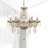 6 Lights K9 Crystal Chandelier Lighting Cognac Crystal Ceiling Lamp Home Decor