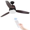 52 Inch 3 blades Ceiling Fan With Dimmable LED Light And Remote Control