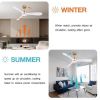 52' Smart Ceiling Fans with Lights Remote,Quiet DC Motor,White Gold Outdoor Indoor Ceiling Fan,High CFM 6-Speed,Controlled by WIFI Alexa,APP,Dimmalbe
