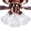 48Inch 5 Blades Ceiling Fan Light Red Antique Copper Remote Control Without Bulb
