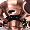 48Inch 5 Blades Ceiling Fan Light Red Antique Copper Remote Control Without Bulb