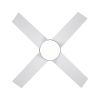 YUHAO 44 in. Integrated LED Indoor White Plywood Modern Ceiling Fan with Reversible Blades and Remote Control
