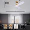 52' Smart Ceiling Fans with Lights Remote,Quiet DC Motor,White Gold Outdoor Indoor Ceiling Fan,High CFM 6-Speed,Controlled by WIFI Alexa,APP,Dimmalbe