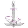 Folding Anchor with Rope Silver 1.5 lb Malleable Iron