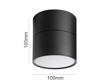 Living Room Ceiling Folding Tube Light (Option: 7W black body-Plain mounted type-White light 6000k)