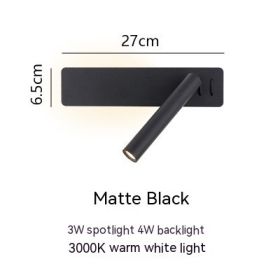 Living Room Background Wall With Rotatable Spotlight (Color: Black)