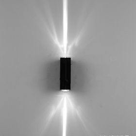 LED aluminum wall outdoor waterproof garden light (Option: White light-2x3W)
