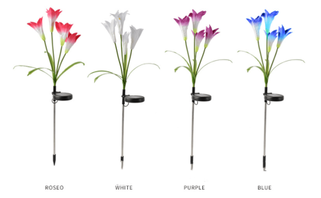 Outdoor Solar Floor Outlet Lighting (Option: Solar Lily Rose Red-1 Pack Cowhide Box)