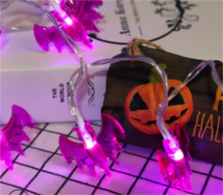 Halloween Battery Remote Control USB LED String Lights (Option: Purple bat-1.5meters 10lights warm whit)