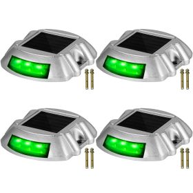 Vevor Driveway Lights, 4-Pack Solar Driveway Lights with Switch Button, Solar Deck Lights Waterproof (Color: Green, Quantity: 4 Pieces)
