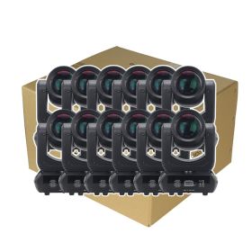 12Pcs/lot 150W LED Moving Head Light Beam Spot 18 Rotating Prisms Dj Dmx Stage Light Effect Light Disco Dj Bar Wedding Club (Plug Type: US PLUG, Color: 12PCS Carton)