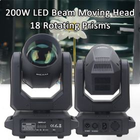 200W LED Moving Head Light Professional Stage Lighting Effect DMX Beam Light DJ Disco KTV Party Wedding Bar Club Show Lights (Plug Type: EU Plug)