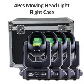 4Pcs/Lot 200W LED Beam Moving Head Light Spot 18 Prisms Focus DMX Rotating LED Stage Pattern Light For Dj Disco Party Clubs (Plug Type: US PLUG, Color: 4Pcs Flight Case)