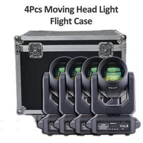 4Pcs/Lot LED 200w Beam Spot Moving Head 18 Prisms Wedding Holiday Party Stage Effect Lighting Dj ktv Disco Gobo Strobe Lamp (Plug Type: AU Plug, Color: 4Pcs Flight Case)