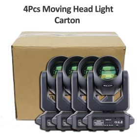 4Pcs/Lot LED 200w Beam Spot Moving Head 18 Prisms Wedding Holiday Party Stage Effect Lighting Dj Disco Gobo Strobe Lamp (Plug Type: UK Plug, Color: 4Pcs Carton Case)