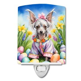 NEW Chinese Crested Easter Egg Hunt Ceramic Night Light Compact, UL-Certified, Ideal for Bedroom, Bathroom, Nursery, Hallway, Kitchen, 6x4x3 (Default: Default)