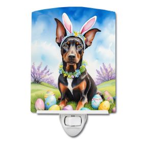 NEW Doberman Pinscher Easter Egg Hunt Ceramic Night Light Compact, UL-Certified, Ideal for Bedroom, Bathroom, Nursery, Hallway, Kitchen, 6x4x3 (Default: Default)