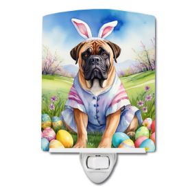 NEW Bullmastiff Easter Egg Hunt Ceramic Night Light Compact, UL-Certified, Ideal for Bedroom, Bathroom, Nursery, Hallway, Kitchen, 6x4x3, Multicolor (Default: Default)
