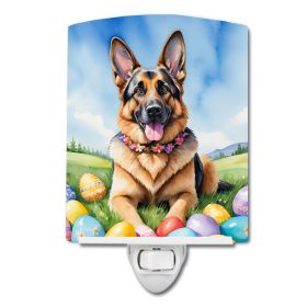 NEW German Shepherd Easter Egg Hunt Ceramic Night Light Compact, UL-Certified, Ideal for Bedroom, Bathroom, Nursery, Hallway, Kitchen, 6x4x3 (Default: Default)