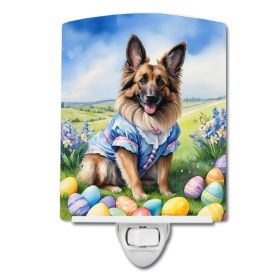 NEW Belgian Tervuren Easter Egg Hunt Ceramic Night Light Compact, UL-Certified, Ideal for Bedroom, Bathroom, Nursery, Hallway, Kitchen, 6x4x3 (Default: Default)