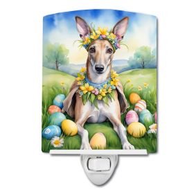 NEW Greyhound Easter Egg Hunt Ceramic Night Light Compact, UL-Certified, Ideal for Bedroom, Bathroom, Nursery, Hallway, Kitchen, 6x4x3, Multicolor (Default: Default)
