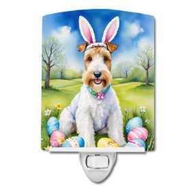 NEW Fox Terrier Easter Egg Hunt Ceramic Night Light Compact, UL-Certified, Ideal for Bedroom, Bathroom, Nursery, Hallway, Kitchen, 6x4x3, Multicolor (Default: Default)