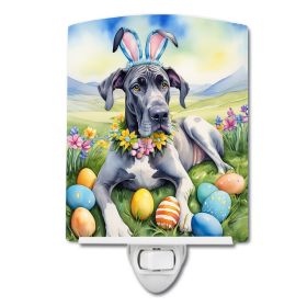 NEW Great Dane Easter Egg Hunt Ceramic Night Light Compact, UL-Certified, Ideal for Bedroom, Bathroom, Nursery, Hallway, Kitchen, 6x4x3, Multicolor (Default: Default)