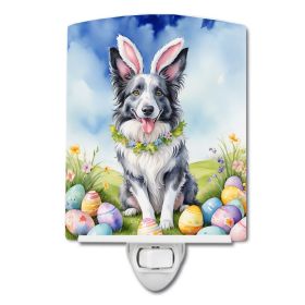 NEW Border Collie Easter Egg Hunt Ceramic Night Light Compact, UL-Certified, Ideal for Bedroom, Bathroom, Nursery, Hallway, Kitchen, 6x4x3, Multicolor (Default: Default)
