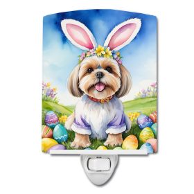 NEW Lhasa Apso Easter Egg Hunt Ceramic Night Light Compact, UL-Certified, Ideal for Bedroom, Bathroom, Nursery, Hallway, Kitchen, 6x4x3, Multicolor (Default: Default)
