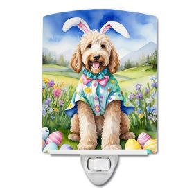 NEW Goldendoodle Easter Egg Hunt Ceramic Night Light Compact, UL-Certified, Ideal for Bedroom, Bathroom, Nursery, Hallway, Kitchen, 6x4x3, Multicolor (Default: Default)