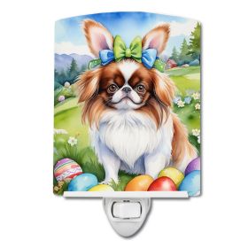 NEW Japanese Chin Easter Egg Hunt Ceramic Night Light Compact, UL-Certified, Ideal for Bedroom, Bathroom, Nursery, Hallway, Kitchen, 6x4x3, Multicolor (Default: Default)