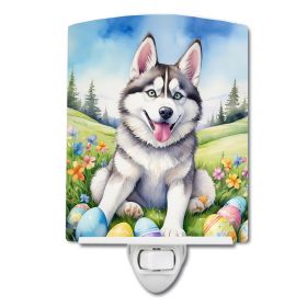 NEW Siberian Husky Easter Egg Hunt Ceramic Night Light Compact, UL-Certified, Ideal for Bedroom, Bathroom, Nursery, Hallway, Kitchen, 6x4x3 (Default: Default)