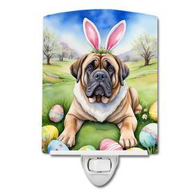 NEW Mastiff Easter Egg Hunt Ceramic Night Light Compact, UL-Certified, Ideal for Bedroom, Bathroom, Nursery, Hallway, Kitchen, 6x4x3, Multicolor (Default: Default)