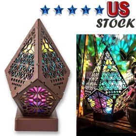 3D Colorful Bohemian LED Night Light Polar Star Starry Sky Floor Projection Lamp (Light Color: Colorful Gradient, Style: Bohemian)