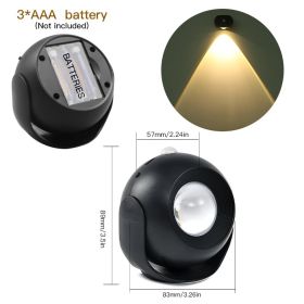Adjustable Angle Human Sensing Light, Wireless Sunset Light, Indoor Spotlight, Corridor, Living Room Wall Light, Rechargeable And Installed Dry Batter (Option: Black AAA battery model)
