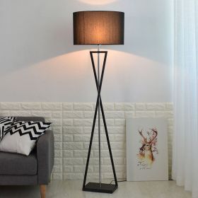 Living Room Floor Lamp Simple Sofa Vertical Table (Option: Black and chrome-220V US)